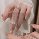 Butterfly Ring Chain Ring Korean Western fashion style